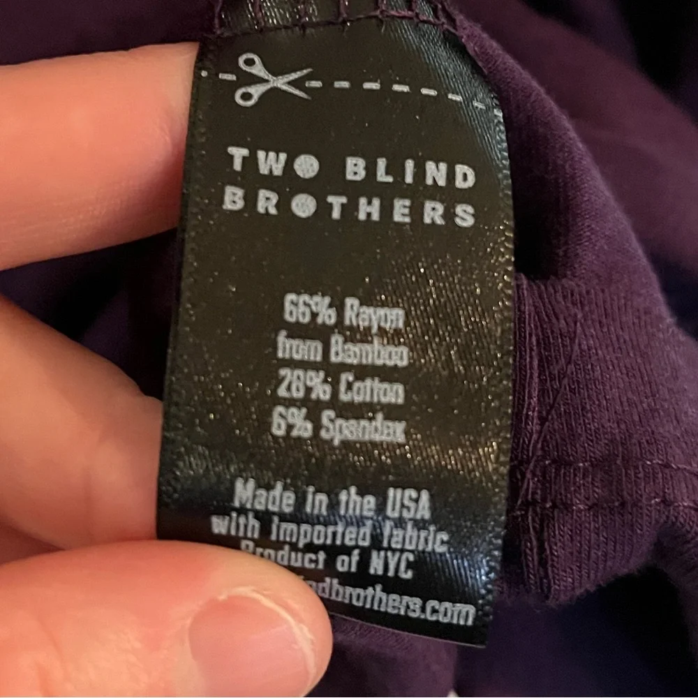 NWT Men’s soft purple long sleeve shirt tee Two Blind Brothers size XL comfy - Picture 7 of 13